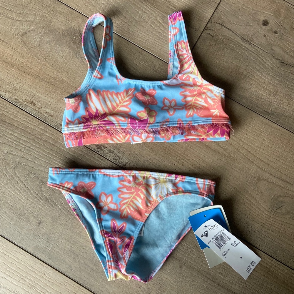Roxy Girl Funny Child Bralette Bikini (top and bottom)
